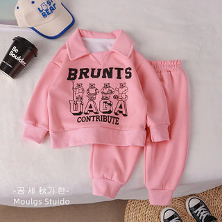 Children Clothes Sets Autumn Winter Polo Sweatshirt+Pants Sport Suits for Kids Boys Girls Warm Tracksuits Kids Clothing