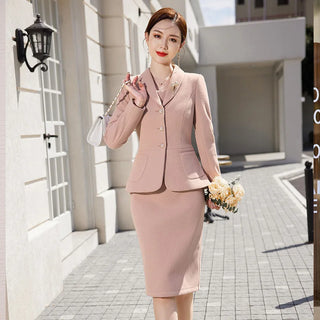 2023 New Autumn Work Wear Women's Suit Elegant Solid Blazer +Sleeveless Dress 2 Piece Set Single Breasted Jacket Plus Size S-5XL