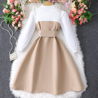 2025 Teen Girl Dress Children Costume Summer Autumn Long Sleeve Fashion Casual Vacation Retro Big Kids Dresses 8 9 10 11 12 Yrs