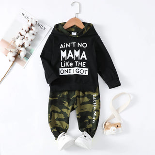 1-6Years Kids Toddler Boy Clothes Set Black Long Sleeved Hoodie+Camouflage Pants Children Baby Fashion Spring Outfit Suit