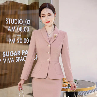 2023 New Autumn Work Wear Women's Suit Elegant Solid Blazer +Sleeveless Dress 2 Piece Set Single Breasted Jacket Plus Size S-5XL