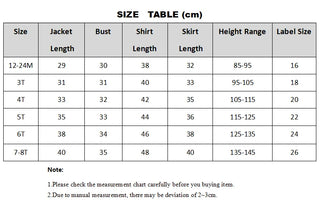 1-8 Years Lovely Kids Girls Clothing Sets 3pcs Short Outwear Jacket+Long Sleeve Shirt+Skirts New Autumn Toddler Girls Suits B333