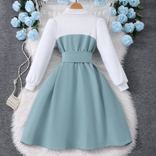 2025 Teen Girl Dress Children Costume Summer Autumn Long Sleeve Fashion Casual Vacation Retro Big Kids Dresses 8 9 10 11 12 Yrs