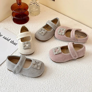 Children Elegant Shoes for Girls 2025 Spring New Fashion French Style Soft Anti-slippery Versatile Chic Wedding Princess Shoes