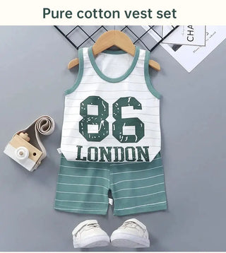 Children Sets Kids Clothes Boys Girls Vest Suit Summer Children's Clothing baby Cotton T-Shirts Shorts Tank Top Sleeveless
