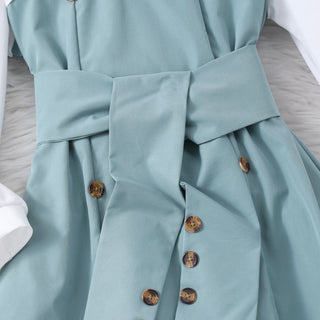 2025 Teen Girl Dress Children Costume Summer Autumn Long Sleeve Fashion Casual Vacation Retro Big Kids Dresses 8 9 10 11 12 Yrs
