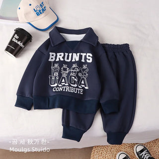 Children Clothes Sets Autumn Winter Polo Sweatshirt+Pants Sport Suits for Kids Boys Girls Warm Tracksuits Kids Clothing