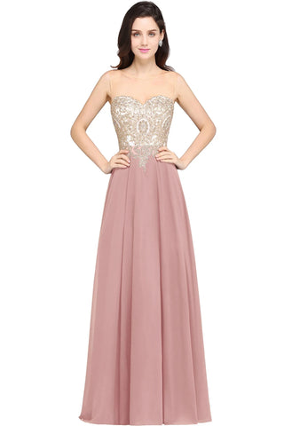 Misshow Chic Black Long Evening Dresses with Floral Appliqués Illusion Neck A Line Chiffon Maxi Gowns Prom Party Robe de Soiree